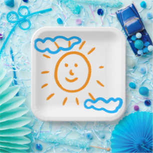 Upload Childs Drawing Turn Kids Artwork into Paper Plate