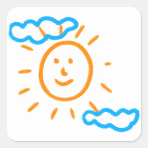 Upload Childs Drawing Turn Kids Artwork into Square Sticker