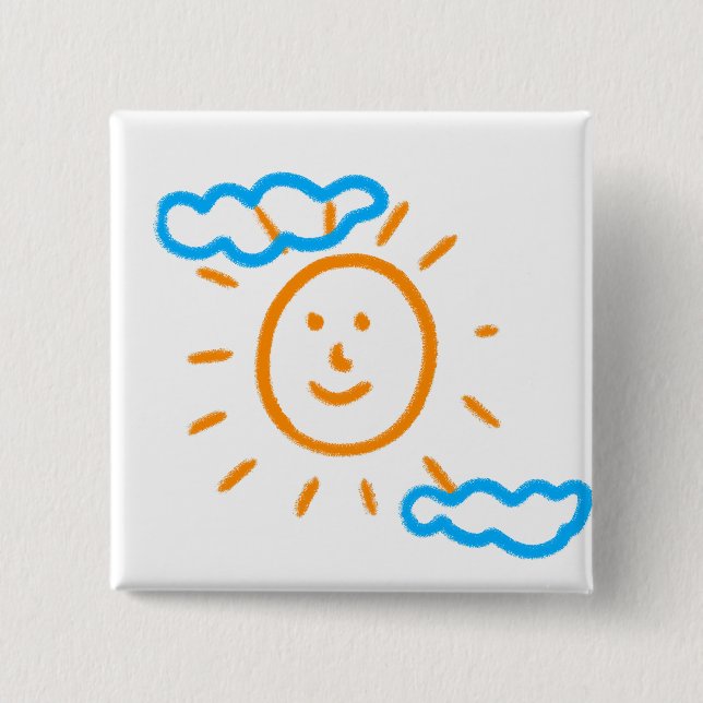 Upload Childs Drawing Turn Kids Artwork to 2 Inch Square Button (Front)