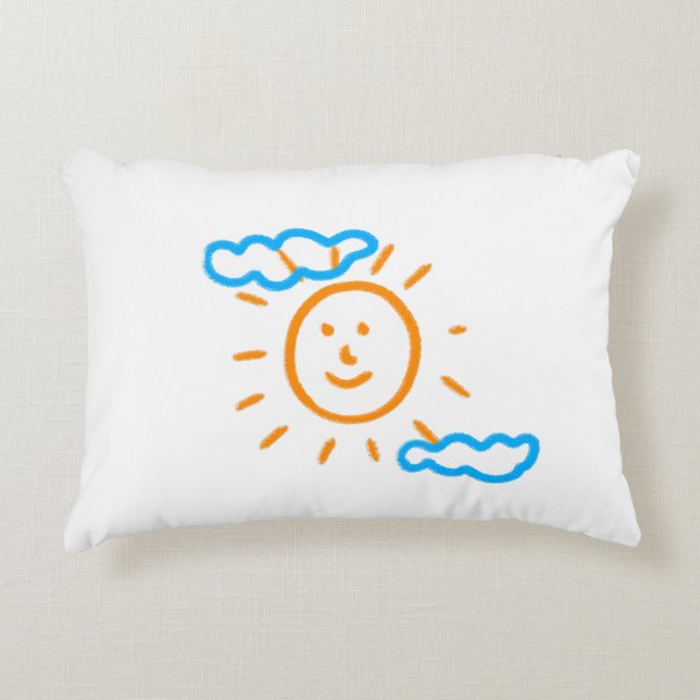 Upload Childs Drawing Turn Kids Artwork to Accent Pillow (Front)