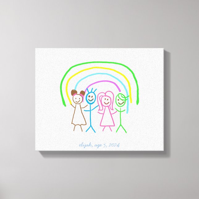 Upload Childs Drawing Turn Kids Artwork to Canvas Print (Front)
