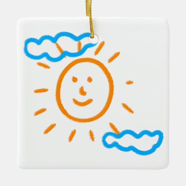 Upload Childs Drawing Turn Kids Artwork to Ceramic Ornament (Front)