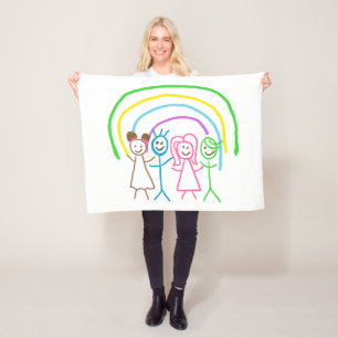 Upload Childs Drawing Turn Kids Artwork to Fleece Blanket