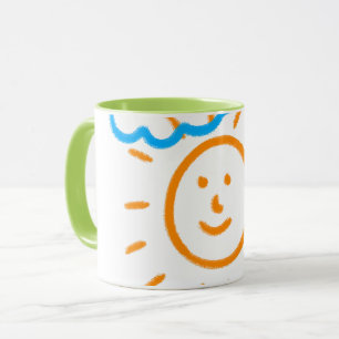 Upload Childs Drawing Turn Kids Artwork to green Mug