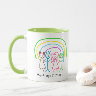 Upload Childs Drawing Turn Kids Artwork to Green Mug