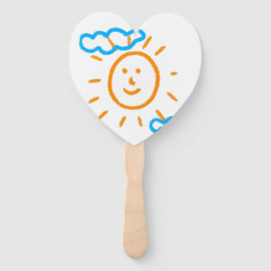 Upload Childs Drawing Turn Kids Artwork to Heart Hand Fan