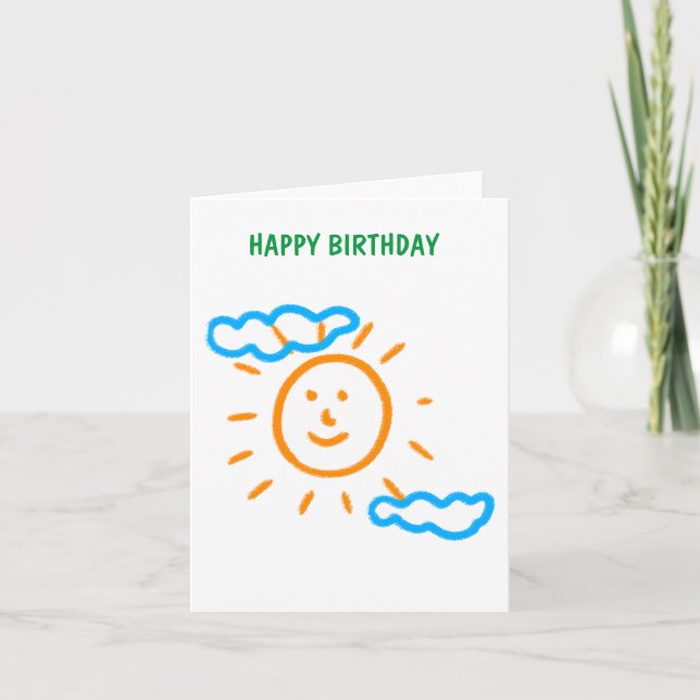 Upload Childs Drawing Turn Kids Artwork to Holiday Card (Front)