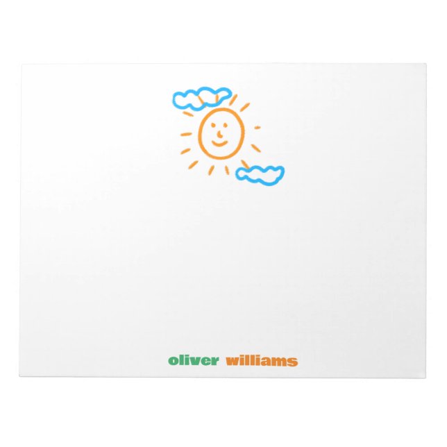 Upload Childs Drawing Turn Kids Artwork to Notepad (Front)
