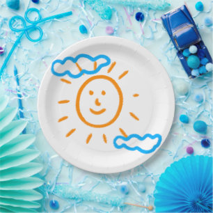 Upload Childs Drawing Turn Kids Artwork to Paper Plate