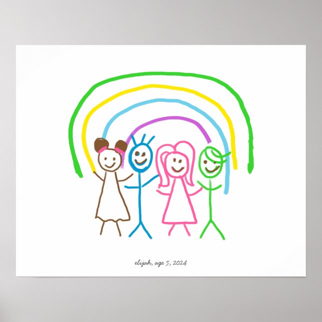 Upload Childs Drawing Turn Kids Artwork to Poster (Front)