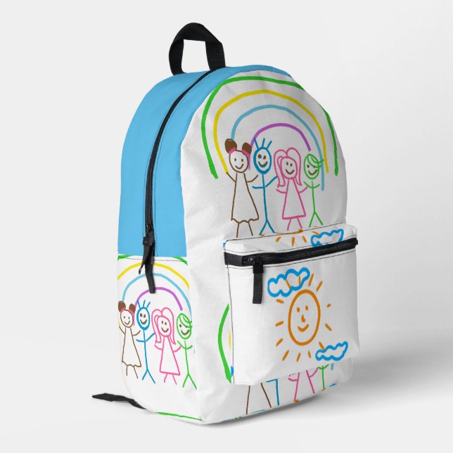 Upload Childs Drawing Turn Kids Artwork to Printed Backpack (Back Corner Left)