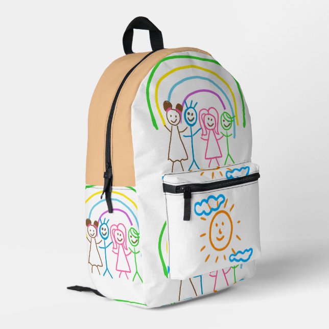 Upload Childs Drawing Turn Kids Artwork to Printed Backpack (Back Corner Left)