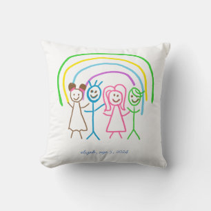 Upload Childs Drawing Turn Kids Artwork to Throw Pillow