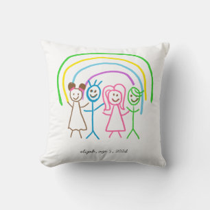Upload Childs Drawing Turn Kids Artwork to Throw Pillow