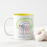 Upload Childs Drawing Turn Kids Artwork to Two-Tone Coffee Mug<br><div class="desc">Digitize your kids' drawing or artwork and create unique gift products with your child's own artwork for a forever memory. Add your kids drawing to pillows, mugs, lamps, etc. Add kids' drawings, paintings, or any artwork for precious gifts for grandparents, aunts, uncles, school or kindergarten teachers, etc.</div>