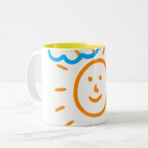 Upload Childs Drawing Turn Kids Artwork to  Two-Tone Coffee Mug