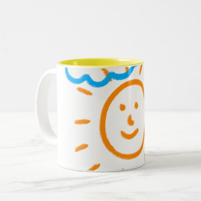 Upload Childs Drawing Turn Kids Artwork to  Two-Tone Coffee Mug (Front Left)