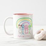 Upload Childs Drawing Turn Kids Artwork to Two-Tone Coffee Mug<br><div class="desc">Digitize your kids' drawing or artwork and create unique gift products with your child's own artwork for a forever memory. Add your kids drawing to pillows,  mugs,  lamps,  etc. Add kids' drawings,  paintings,  or any artwork for precious gifts for grandparents,  aunts,  uncles,  school or kindergarten teachers,  etc.</div>