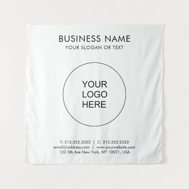 Upload Company Business Logo Add Text Template Tapestry (Front)