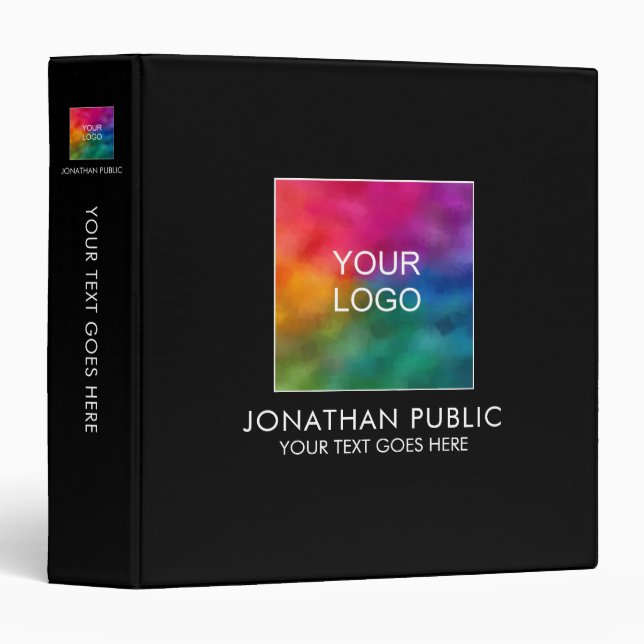 Upload Company Logo Add Text Customizable Template Binder (Front/Spine)