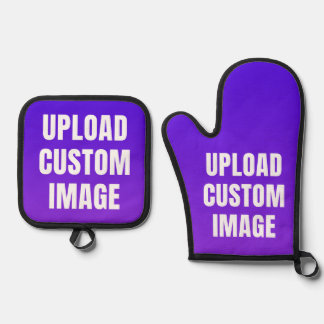 Upload Custom 2 Image - Add Your Own To Print On A Oven Mitt & Pot Holder Set