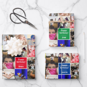 Upload customized photo wrapping paper sheets