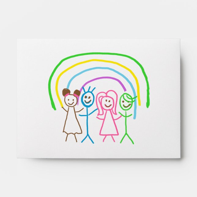 Upload Drawing Turn Kids Artwork to  Envelope (Front)