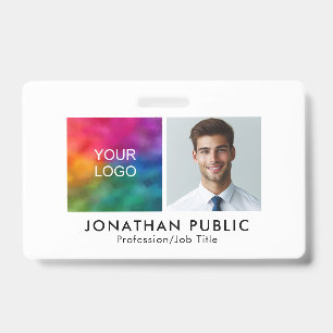 Upload Employee Photo Company Logo Here Template Badge
