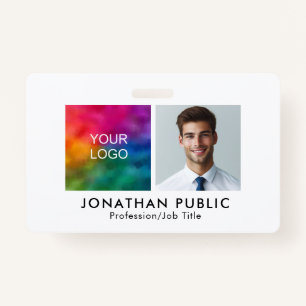 Upload Employee Photo Company Logo Here Template Badge