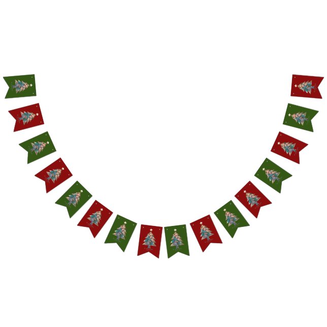Upload Family Picture into a Christmas Tree Shape  Bunting Flags (All)