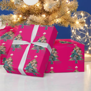 Upload Family Picture into a Christmas Tree Shape Wrapping Paper