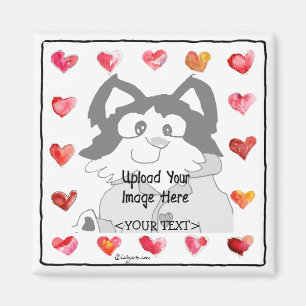 Upload Image Cartoon Hearts Personalized Magnets