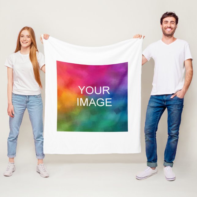Upload Image Picture Photo Or Logo Simple Template Fleece Blanket (In Situ)