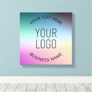 Upload Logo   Colourful Changing Gradient Colours  Canvas Print
