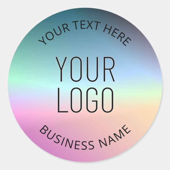 Upload Logo | Colourful Changing Gradient Colours  Classic Round Sticker (Front)