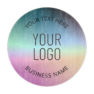 Upload Logo Colourful Changing Gradient Colours Cutting Board