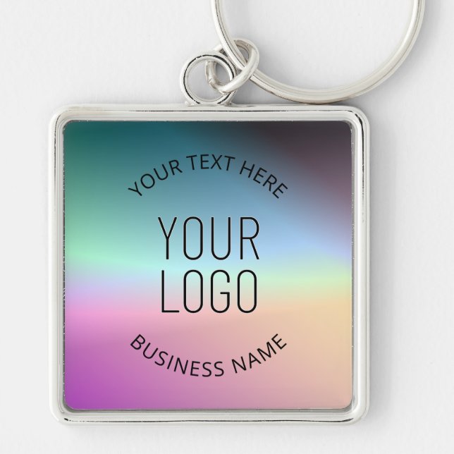 Upload Logo | Colourful Changing Gradient Colours  Keychain (Front)