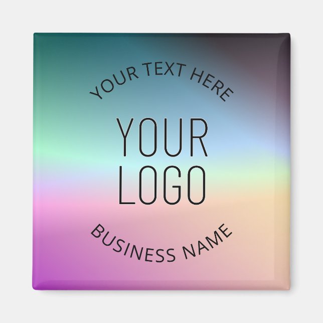 Upload Logo | Colourful Changing Gradient Colours  Magnet (Front)