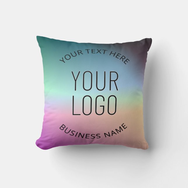 Upload Logo | Colourful Changing Gradient Colours  Throw Pillow (Front)