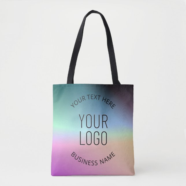 Upload Logo | Colourful Changing Gradient Colours  Tote Bag (Front)