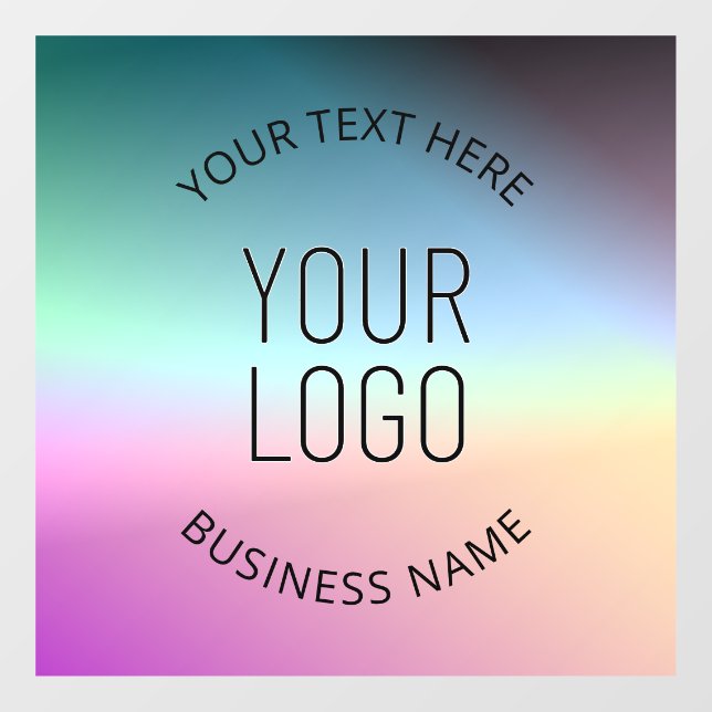 Upload Logo | Colourful Changing Gradient Colours  Window Cling (Sheet)