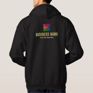 Upload Logo Employee Staff Mens Black And Gold Hoodie