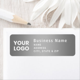 Upload Logo   Modern Gradient Grey Return Address