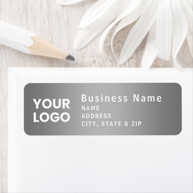 Upload Logo | Modern Gradient Grey Return Address (Insitu)