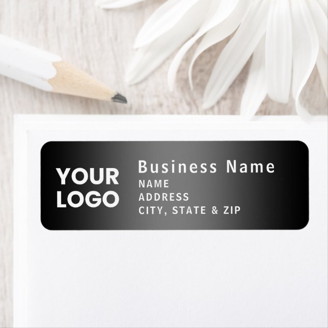 Upload Logo | Modern Gradient Grey Return Address (Insitu)
