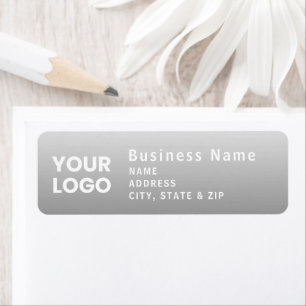 Upload Logo Modern Gradient Grey Return Address