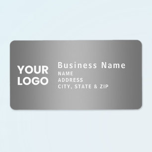 Upload Logo   Modern Gradient Grey Return Address Label