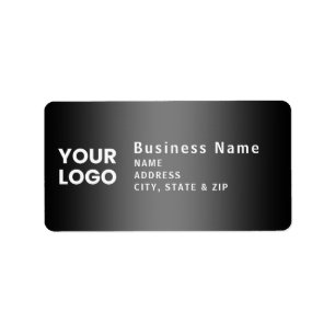 Upload Logo   Modern Gradient Grey Return Address Label