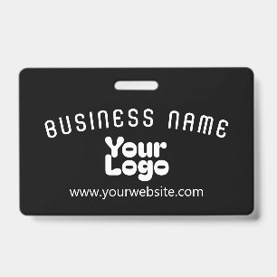 Upload Logo Retro-Modern Black & White (editable) Badge