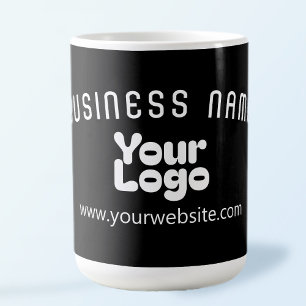 Upload Logo Retro-Modern Black & White (editable) Coffee Mug